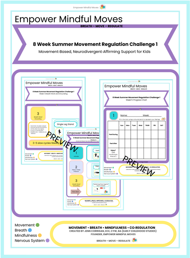 16‑Week Movement & Regulation Challenge Bundle (Activate • Heavy Work • Breath) | Neurodivergent‑Affirming Routines for Kids