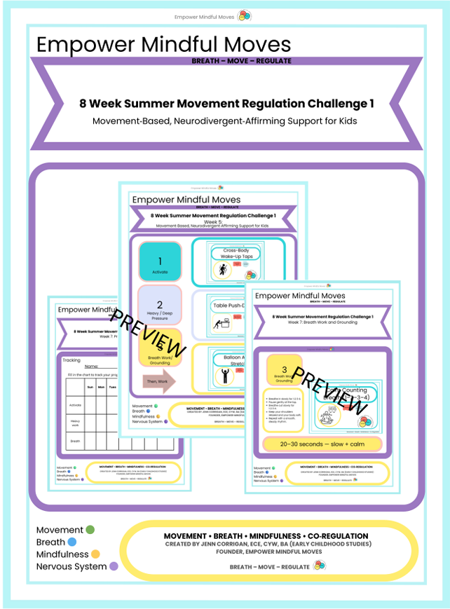 16‑Week Movement & Regulation Challenge Bundle (Activate • Heavy Work • Breath) | Neurodivergent‑Affirming Routines for Kids