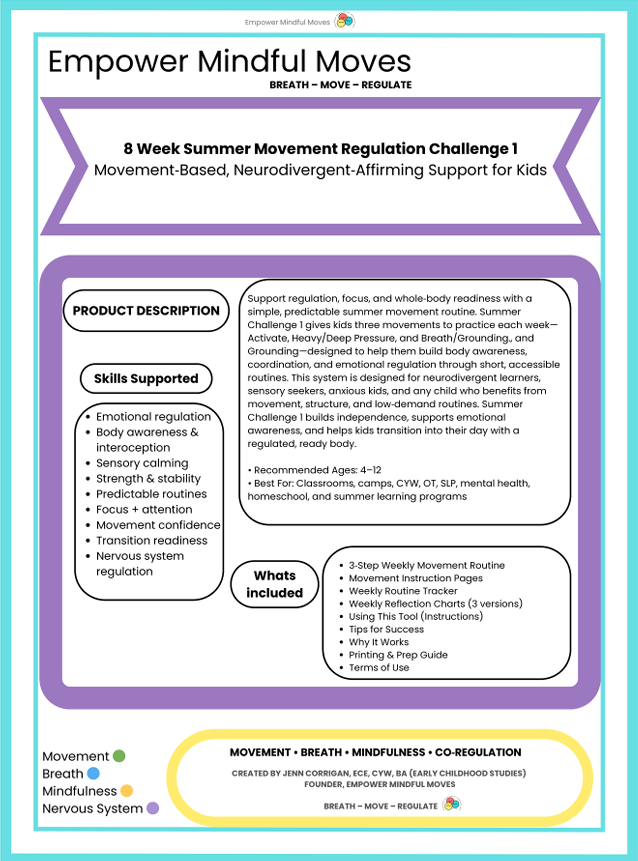 8‑Week Summer Movement Regulation Challenge | Daily Movement Routine for Kids | Sensory + Emotional Regulation