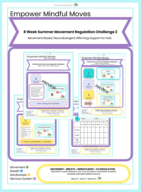 16‑Week Movement & Regulation Challenge Bundle (Activate • Heavy Work • Breath) | Neurodivergent‑Affirming Routines for Kids