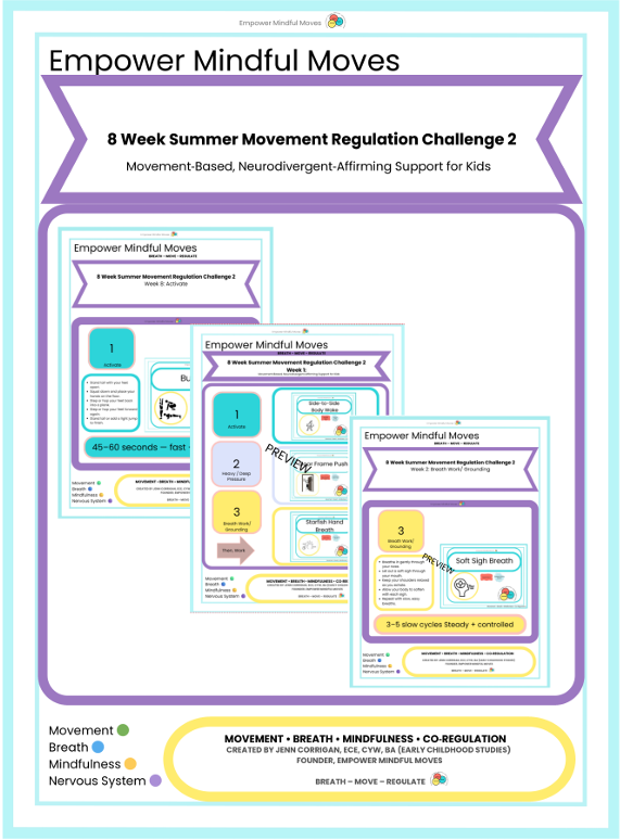 16‑Week Movement & Regulation Challenge Bundle (Activate • Heavy Work • Breath) | Neurodivergent‑Affirming Routines for Kids