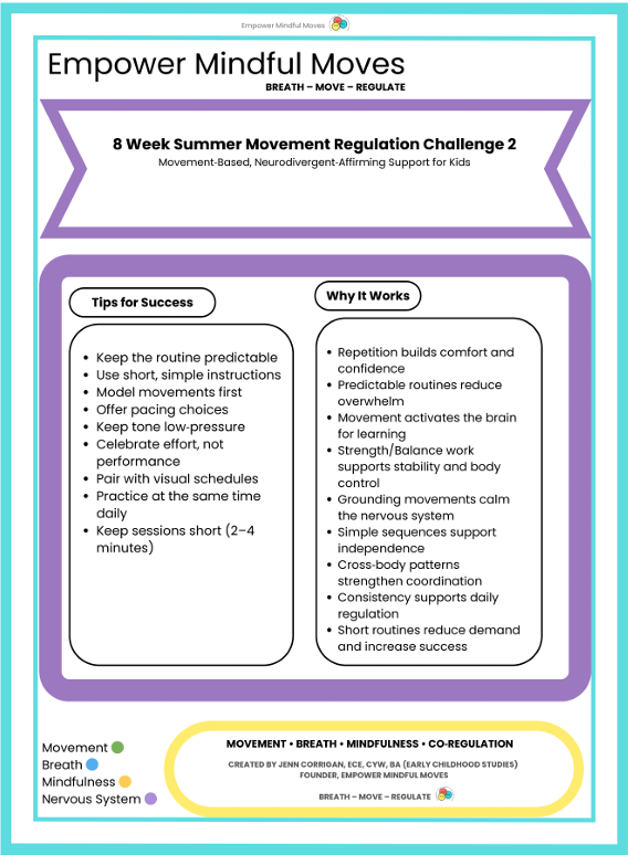 8‑Week Summer Movement Regulation Challenge 2 | Daily Movement Routine for Kids | Sensory + Emotional Regulation