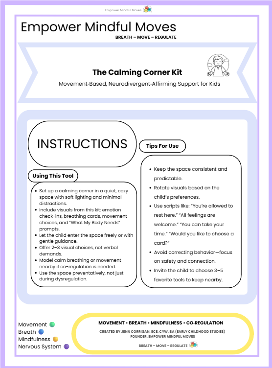 Calming Bundle: Calm Corner Kit + Sensory Path | ND‑Affirming Regulation Tools for Kids