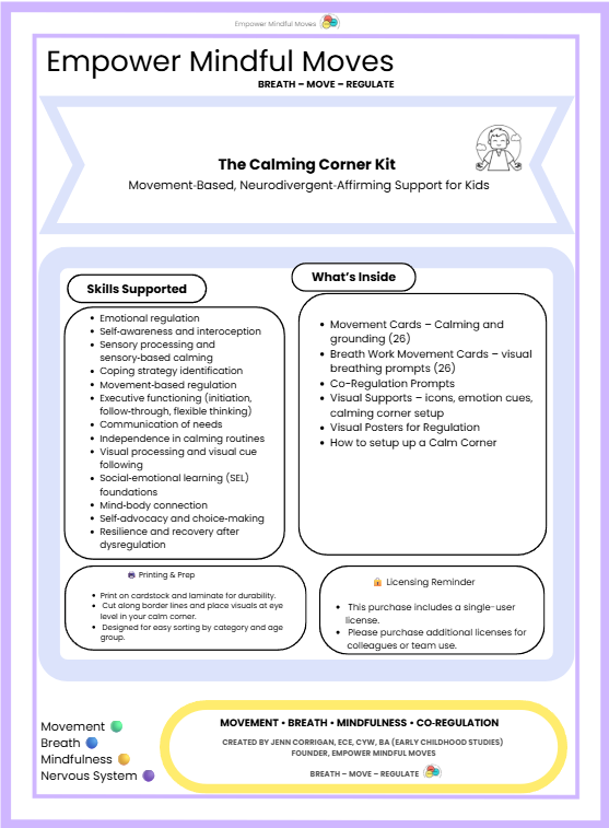 Calming Bundle: Calm Corner Kit + Sensory Path | ND‑Affirming Regulation Tools for Kids