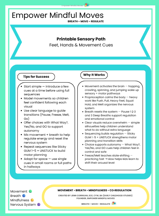 Calming Bundle: Movement Regulation Tools + Sensory Path | ND‑Affirming Regulation Supports for Kids