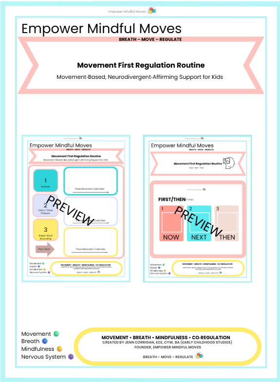 Calming Bundle – Movement First Routine + Sensory Path | Sensory Regulation Tools for ADHD, Autism, OT & Classrooms