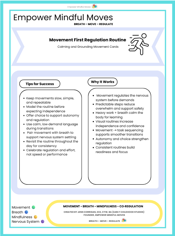 Calming Bundle – Movement First Routine + Sensory Path | Sensory Regulation Tools for ADHD, Autism, OT & Classrooms