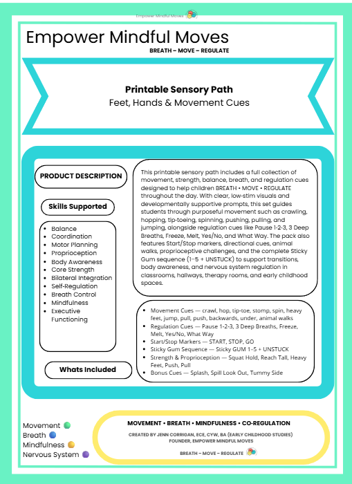 Move Quest + Sensory Path Bundle | Movement Game + Sensory Regulation Tools for ADHD, Autism & Classrooms
