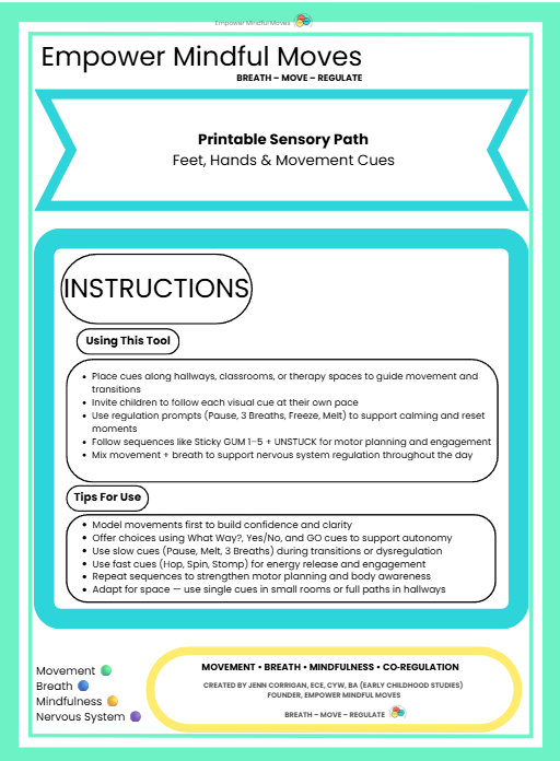 Move Quest + Sensory Path Bundle | Movement Game + Sensory Regulation Tools for ADHD, Autism & Classrooms