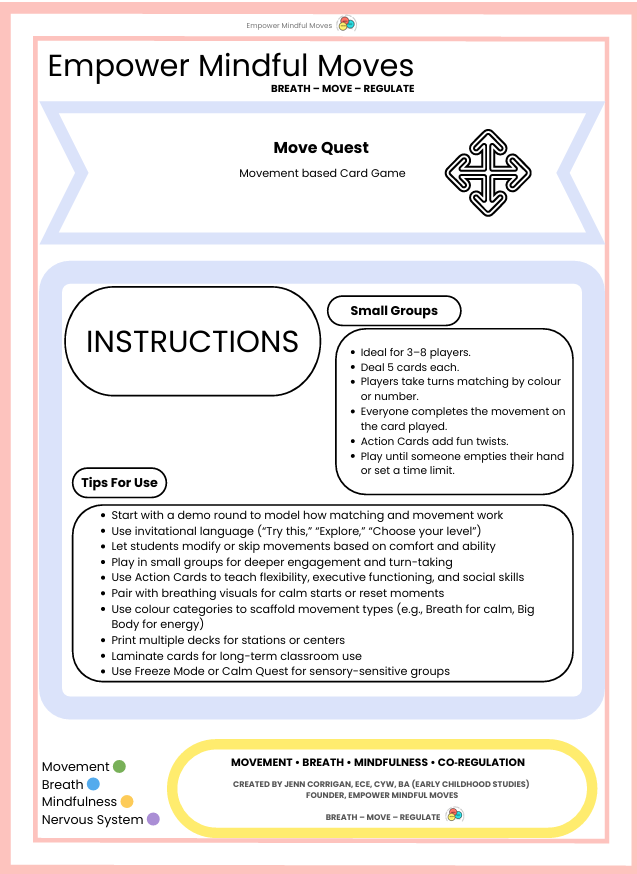 Move Quest + Sensory Path Bundle | Movement Game + Sensory Regulation Tools for ADHD, Autism & Classrooms