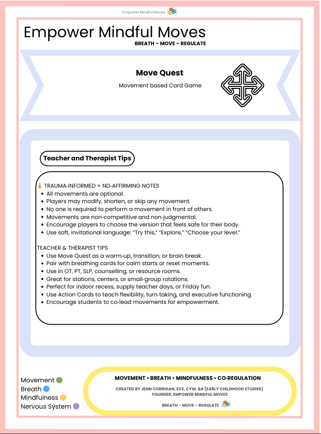 Move Quest + Sensory Path Bundle | Movement Game + Sensory Regulation Tools for ADHD, Autism & Classrooms