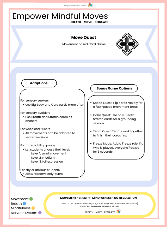 Move Quest + Sensory Path Bundle | Movement Game + Sensory Regulation Tools for ADHD, Autism & Classrooms