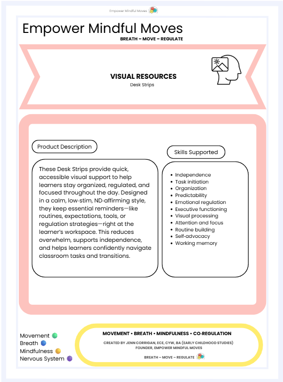 Transitions Without Tears Bundle — Visual Routines, First‑Then, PECs, Desk Strips + Movement Tools