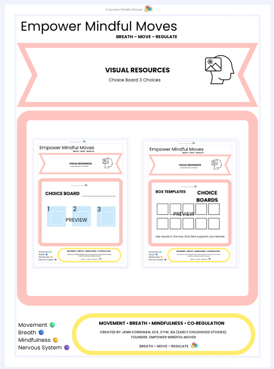 Reset Starter Bundle – Movement Regulation Tools + Overwhelm Reset + Back to Baseline + Stress & Tension Release + 3‑Choice Board | ND‑Affirming Regulation Tools for Home & Classroom