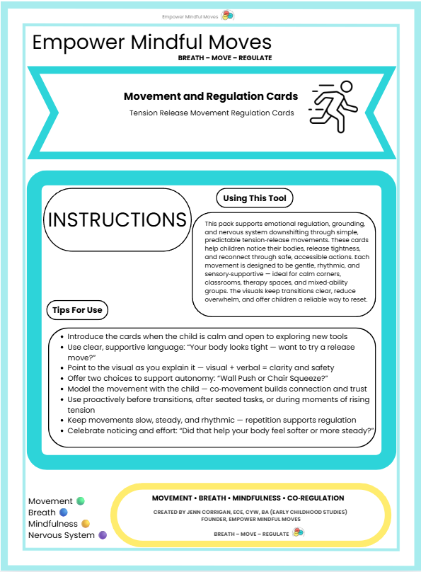 Reset Starter Bundle – Movement Regulation Tools + Overwhelm Reset + Back to Baseline + Stress & Tension Release + 3‑Choice Board | ND‑Affirming Regulation Tools for Home & Classroom