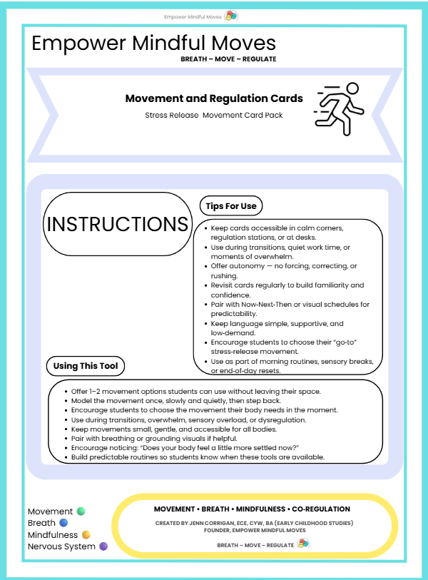 Reset Starter Bundle – Movement Regulation Tools + Overwhelm Reset + Back to Baseline + Stress & Tension Release + 3‑Choice Board | ND‑Affirming Regulation Tools for Home & Classroom
