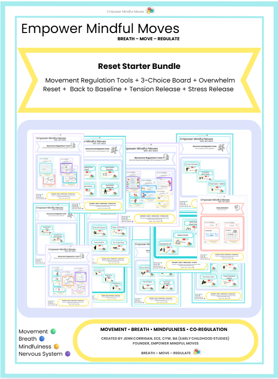 Reset Starter Bundle – Movement Regulation Tools + Overwhelm Reset + Back to Baseline + Stress & Tension Release + 3‑Choice Board | ND‑Affirming Regulation Tools for Home & Classroom