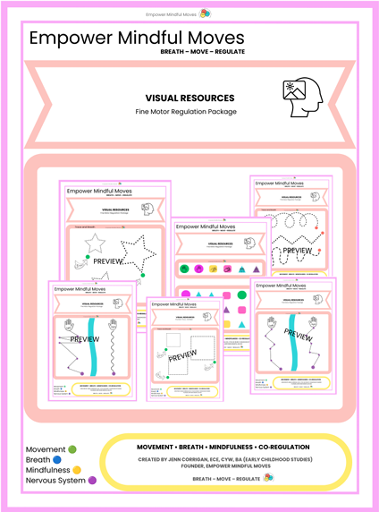 Fine Motor Regulation Package — Mindful Tracing + Breath Work Pages (Printable)