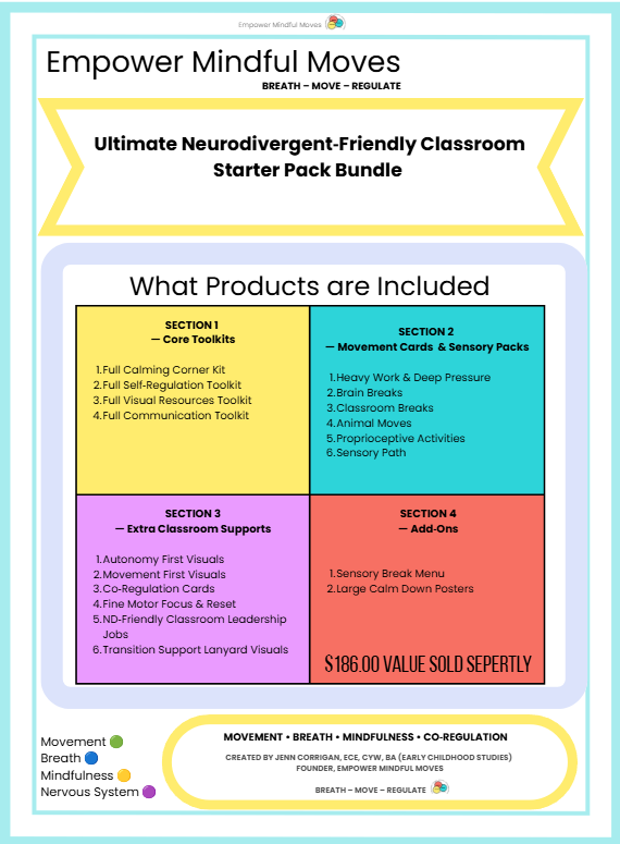 Ultimate Neurodivergent‑Friendly Classroom Starter Pack | Calm Corner, Regulation Tools, Visual Schedules, Movement Breaks, Sensory Supports