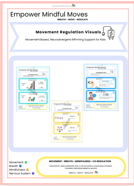 Movement Regulation Visuals for Kids | Movement, Breath &amp; Mindfulness Cards | Emotional Regulation Toolkit