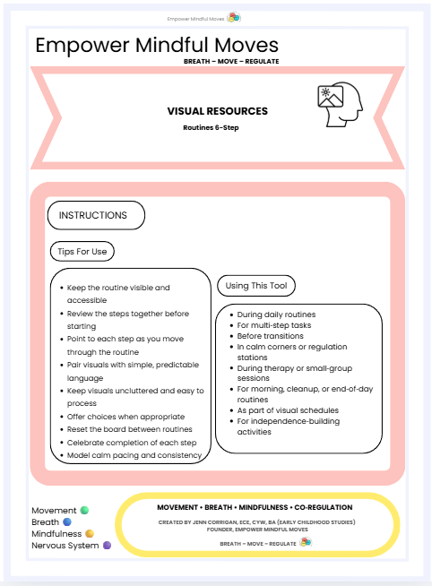 6 Step Routine Visual Template