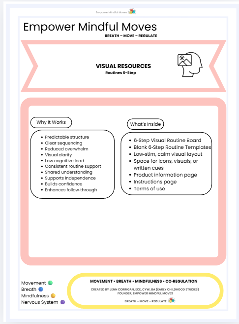 6 Step Routine Visual Template